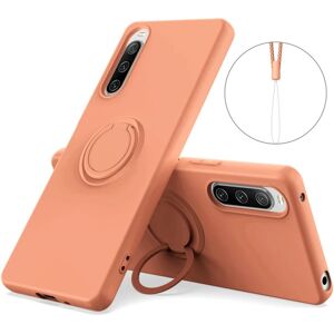 SKALO Sony Xperia 10 V Ultratynd silikonecover med ring - Orange Orange