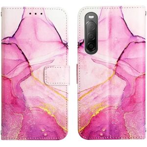 Taltech Sony Xperia 10 IV tegnebog etui mønster print - Pink 001