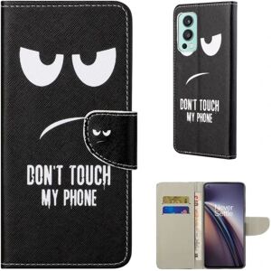 Generic Wonderland OnePlus Nord 2 5G flip etui - Rør Ikke Ved Min Telefo Black