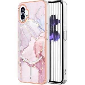 Generic Marble Nothing Phone (1) Etui - Rose Guld Marmor Pink