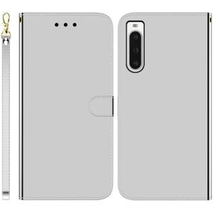 Generic Mirror Sony Xperia 10 V Flip Etui - Sølv Silver grey