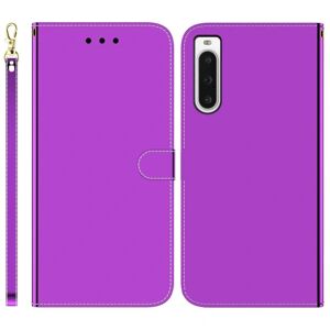 Generic Mirror Sony Xperia 10 V Flip Etui - Lilla Purple