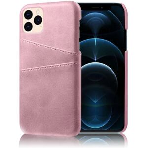 Generic KSQ iPhone 12 Pro/12 6,1 tommer vegansk læderbelagt plastetui, d Pink