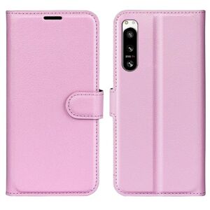 Generic Klassisk Sony Xperia 5 Iv Flip Etui - Lyserød Pink