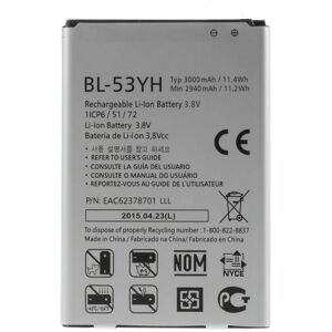 MTK Til LG G3 3.80V 2940mAh Li-Polymer Batteri Udskiftning BL-53YH) Silver