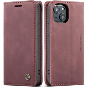 CASEME Retro Wallet Case til iPhone 13 - Vinbelagt Red