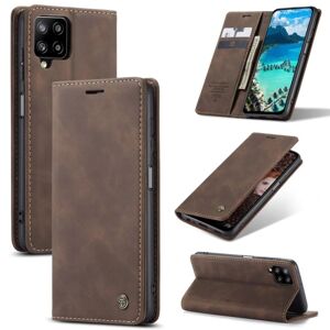 CASEME Retro tegnebog taske til Samsung Galaxy A12 - Kaffe Brown