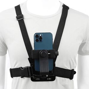 Mobiltelefon brystmontering Selebåndsholder, mobiltelefon klip Action kamera Pov kompatibel med Samsung Iphone Gopro Black