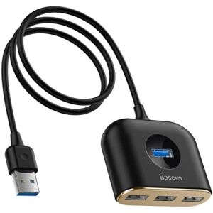 BASEUS firkantet rund USB-hub med strømforsyningsinterface Black