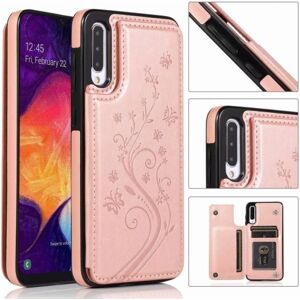 ExpressVaruhuset Samsung A50 Shockproof Cover Card Holder 3-SLOT Flippr V2 Pink gold