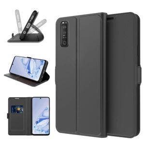 ExpressVaruhuset Sony Xperia 10 IV Flip Case Skin Pro V2 med kortrum Black