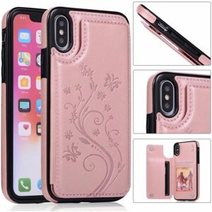 ExpressVaruhuset iPhone XS Shockproof Cover Card Holder 3-SLOT Flippr V2 Pink gold