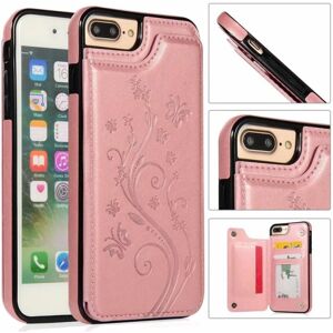 ExpressVaruhuset iPhone 7 Plus Shockproof Cover Card Holder 3-SLOT Flippr V2 Pink gold