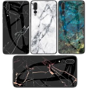 ExpressVaruhuset Huawei P20 Pro Marble Shell 9H Glasbagside Glasbagside V2 Black Svart/Guld