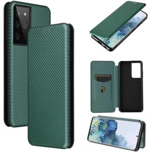 ExpressVaruhuset Samsung S21 Ultra Flip Case Kortrum CarbonDreams Grøn Green