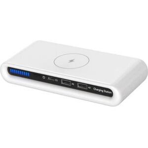 15w 4 i 1 trådløs oplader Opladning Srtation Multi Usb Type C Hurtigoplader Med Lys Til Iphone12