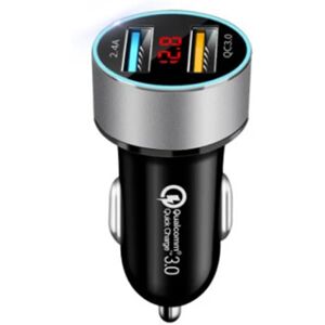 Biloplader Quick Charge 3.0 - Dual USB 5,4A/30W Hurtig bil