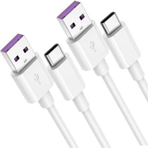 5a Typec-usb-kabel [2pack 2m] Huawei Supercharge Qc 3.0 40w hurtigopladning kompatibel med Huawei P30 P30 Pro P20 P20 Pro Mate 20pro Samsung Galaxy S8/