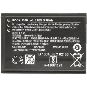 1x 1500mah 3.85v Bv-6a Bv 6a Bv6a genopladeligt batteri kompatibelt Nokia Banana 2060 3060 5250 C5-03 8110 4g telefonbatterier