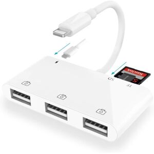 Apple iPhone SD-kortlæseradapter, 6 i 1 iPhone USB-kameraadapter m