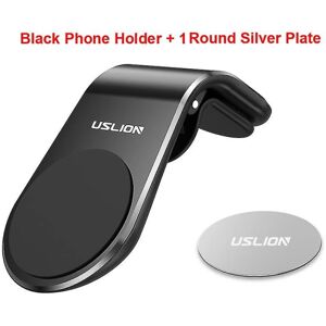 Uslion Easy Air Vent Mount Holdare Bil Universal Mobiltelefon Holdare Stöd Magnetisk Adsorption Biltelefon Monteringssted for Iphone black