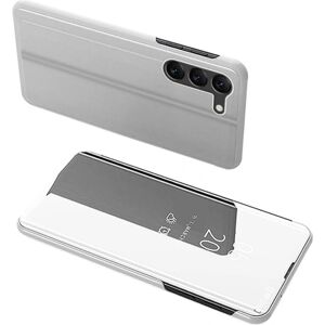 SKALO Samsung S23 Clear View Mirror Etui - Sølv Silver