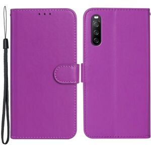 SKALO Sony Xperia 10 V Flip Cover m. pung i PU-læder - Lilla Purple