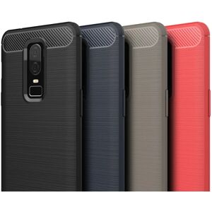 SKALO OnePlus 6 Armor Carbon Stødsikker TPU-cover - Vælg farve Red