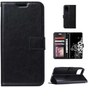 Megabilligt Galaxy S20 Ultra Wallet Case Black Læder Læder Taske sort