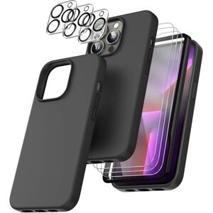 Case4you iPhone 13 Pro [8-PACK] 6x hærdet glas + 1x silikonecover Black iPhone 13 Pro- Skärmskydd + Linsskyd