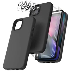 Case4you iPhone 13 Pro Max [7-PACK] 6x hærdet glas + 1x silikone etui TPU Black iPhone 13