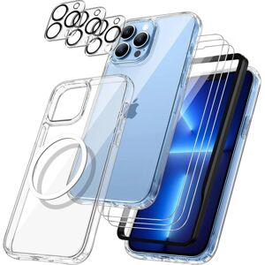 Case4you iPhone 14 Pro Max [9-PACK] 6x hærdet glas + 1x silikoneskal TPU Transparent iPhone 14 Pro Max (6.7)