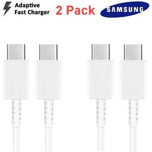 2 pakke 1m til Samsung S22/S21/S20 USB-C til USB-C-kabel EP-DG975 White