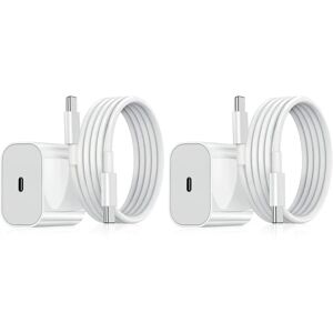 Oplader til Samsung - Hurtiglader 20W USB-C - Adapter+Kabel 2m White 2-Pack Samsung