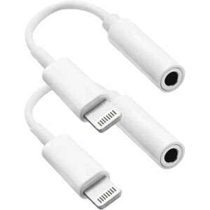 brand 2 pakke til iPhone 3,5 mm hovedtelefonadapter, lyn til 3,5 mm hovedtelefon-/øretelefonstik konverter lyd med iPhone 14 13 12 11 Pro XR XS Max X 8 7...