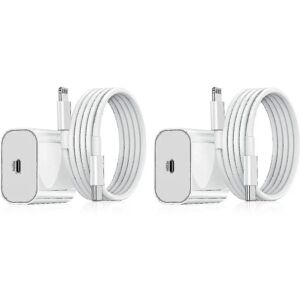 Apple 2-pack iphone oplader Hurtig oplader adapter + kabel 20w Usb-c Hvid 2-pack-WELLNGS