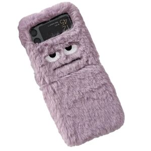 Floveme Fluffy Soft Synthetic Fur Cover - Samsung Galaxy Z Flip 3 Lila