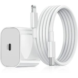 Apple iPhone oplader 20 W - USB C hurtigoplader + kabel LADDARE & LADDKABEL