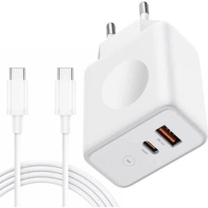 Apple 30W 2-ports hurtigladdare + 20W 1M USB-C til USB-C-kabel til iPhone 15 Pro Max - iPhone 15 Plus - iPhone 15 Pro - iPhone 15