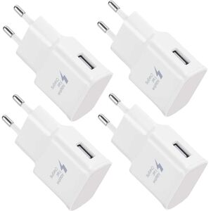 Apple 4-pak 5V-2A USB strømoplader stikadapter Universal hurtigladdare til iPhone 12/11/X 8/7/6, Samsung Galaxy S22 S21 S20 S10 S5 S6 S7 S8 S9/Edge/Plu