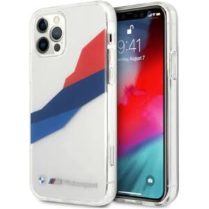 BMW Motorsport Tricolor Cover iPhone 12 Pro Max - Gennemsigtig