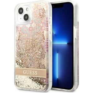 Guess iPhone 13 mini Cover Paisley Liquid Glitter - Guld