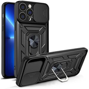 Ruhtel iPhone 13 Pro Cover med Ring Holder Hybrid Armor Camshield - Svar