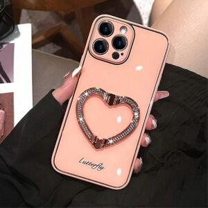 A-One Brand iPhone 14 Pro Max Cover Heart Kickstand - Pink