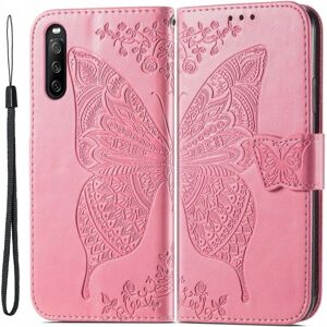 A-One Brand Butterfly Wallet Case til Sony Xperia 10 III - Pink Pink