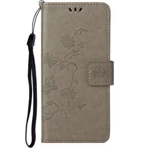 A-One Brand Imprint Butterfly Wallet Case til Galaxy S21 Plus - Grå Grey