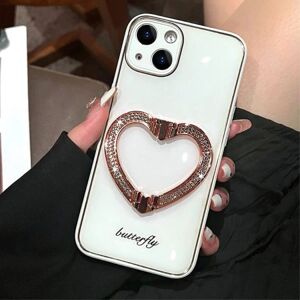 A-One Brand iPhone 14 Plus Shell Heart Kickstand - Hvid