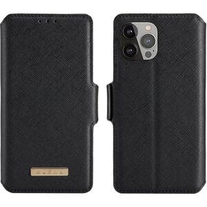 Muxma Saffiano Wallet Cover til iPhone 13 Pro - Sort Black