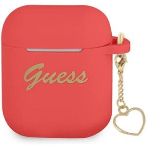 Guess AirPods Shell Silikone Charm Heart - Rød