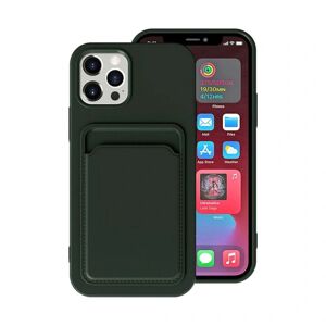 G-Sp iPhone 13 Pro Max Silikonskal med Korthållare - Militärgrön Dark green